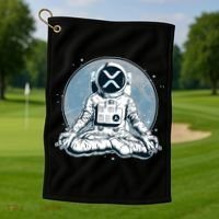 XRP Cryptocurrency Yoga Astronaut Moon Golf Towel thumb 1