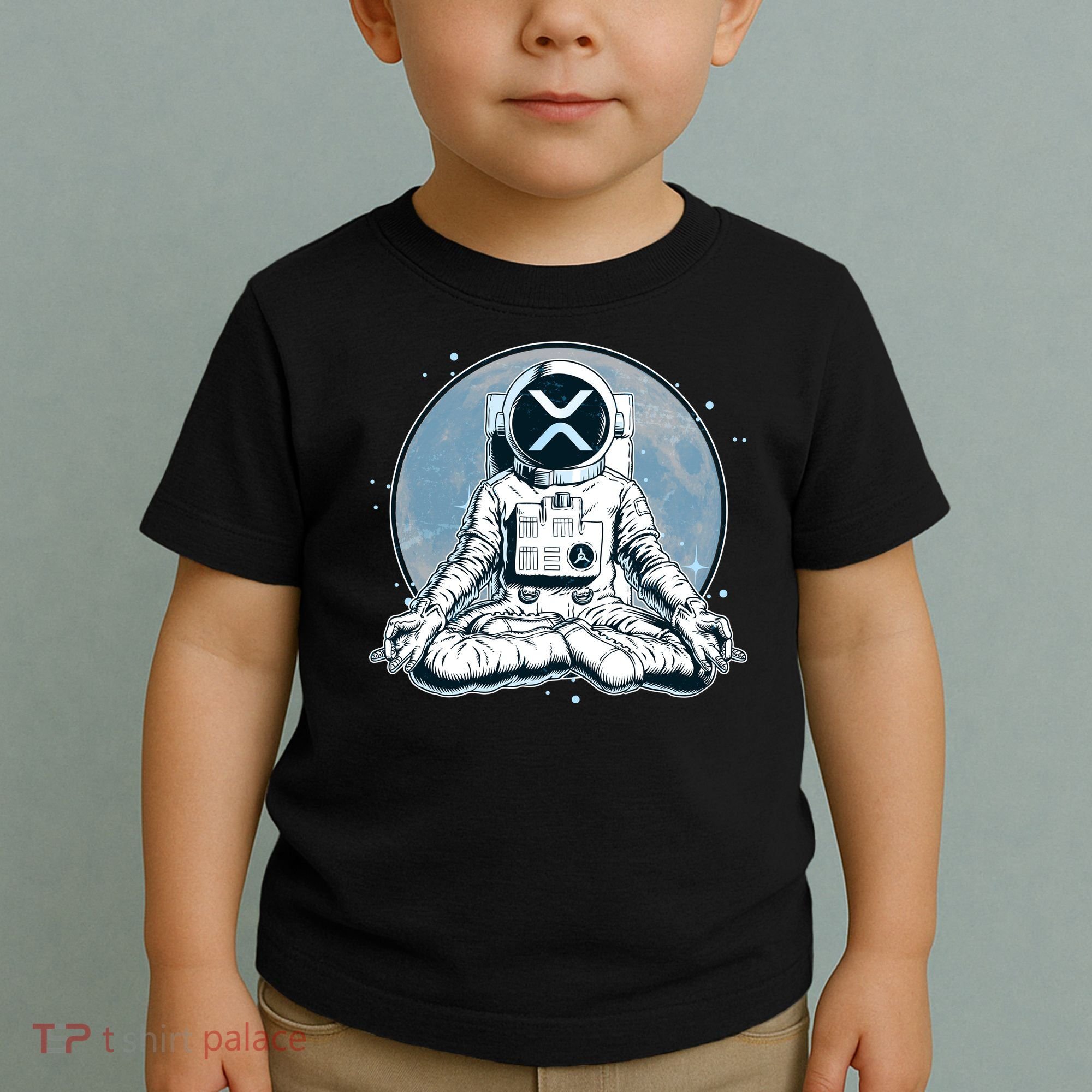 XRP Cryptocurrency Yoga Astronaut Moon Toddler T-Shirt
