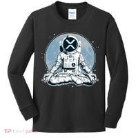 XRP Cryptocurrency Yoga Astronaut Moon Kids Long Sleeve Shirt thumb 0