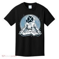 XRP Cryptocurrency Yoga Astronaut Moon Kids T-Shirt thumb 0