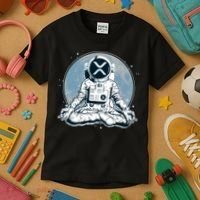 XRP Cryptocurrency Yoga Astronaut Moon Kids T-Shirt thumb 3