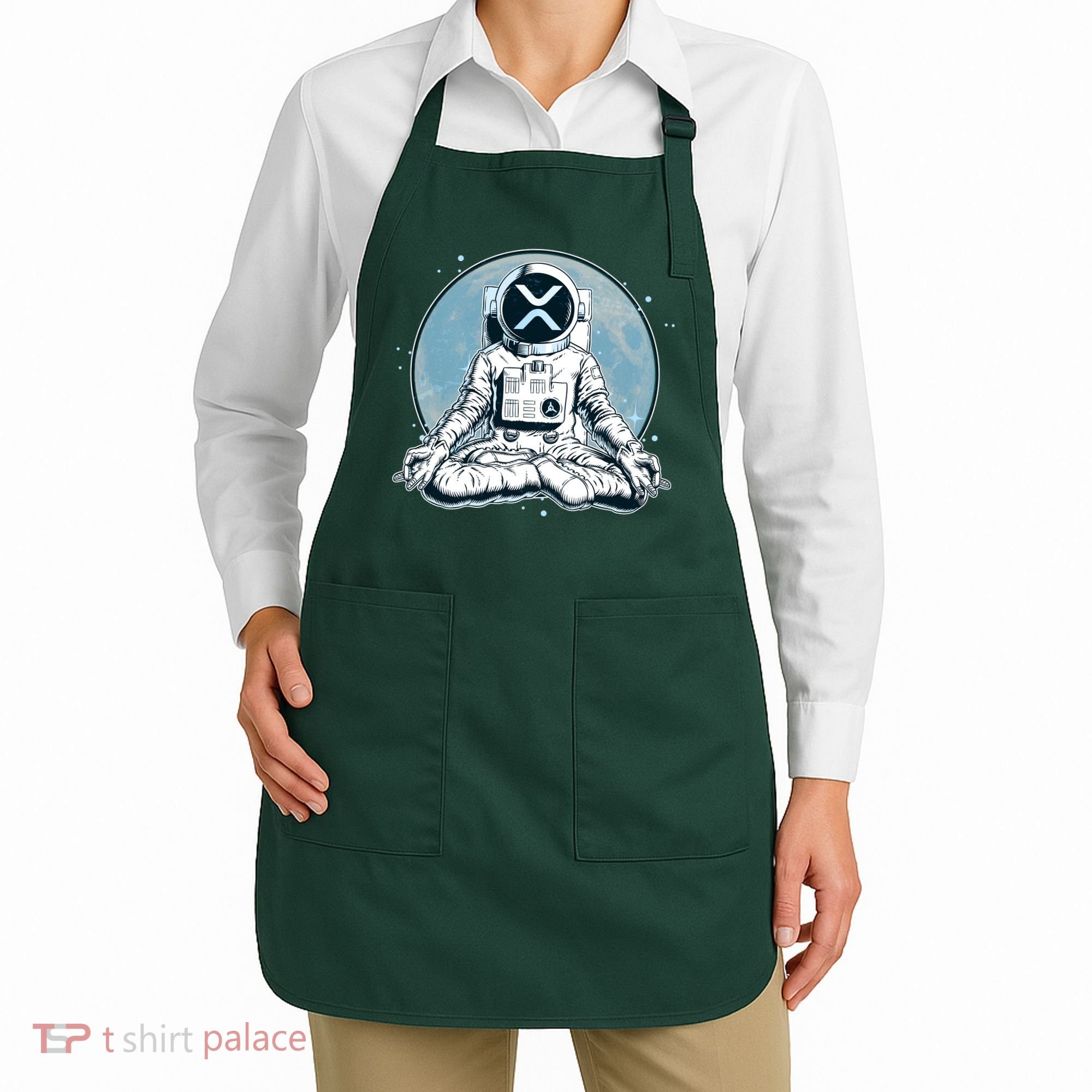 XRP Cryptocurrency Yoga Astronaut Moon Apron