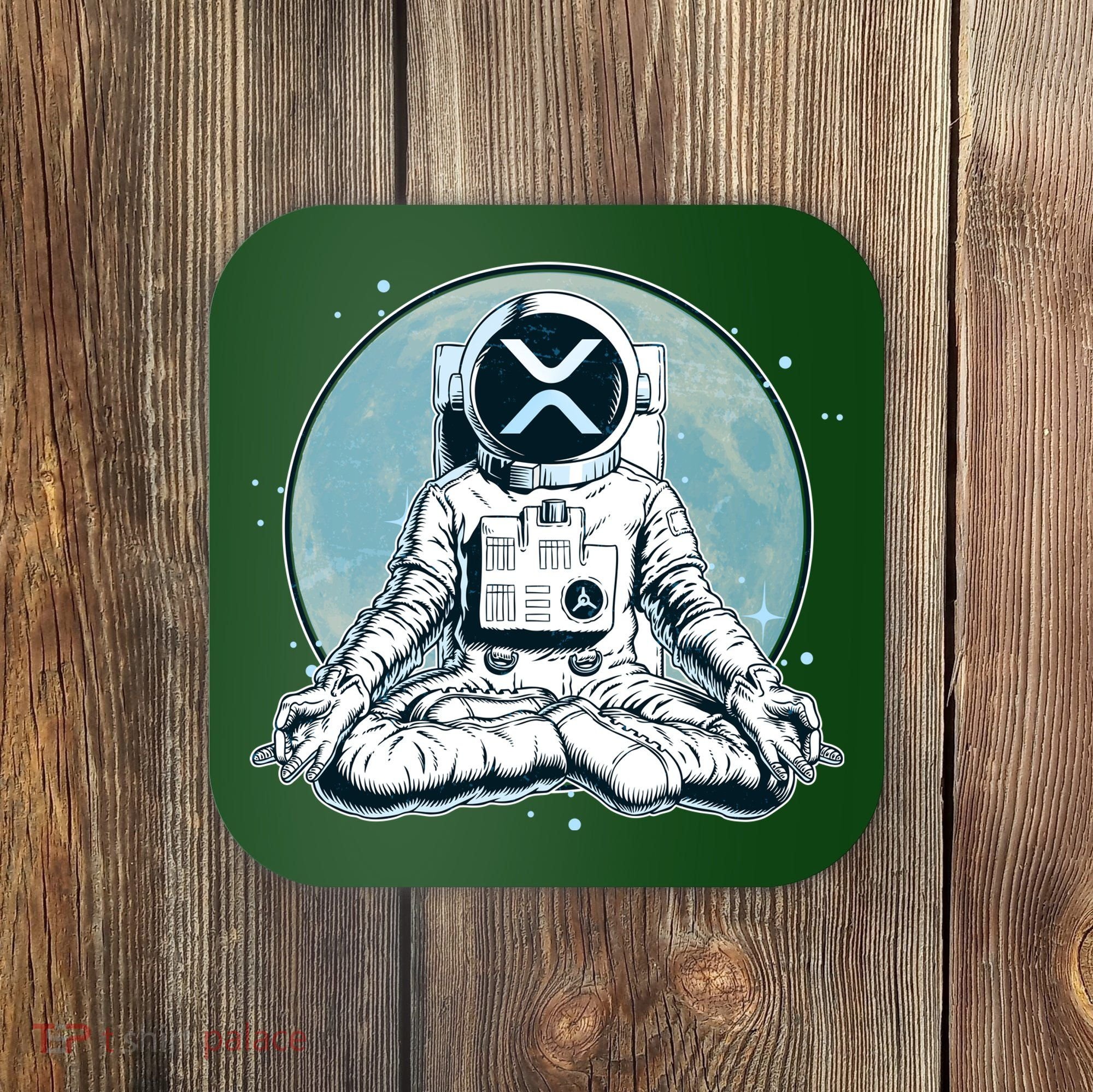 XRP Cryptocurrency Yoga Astronaut Moon Coaster