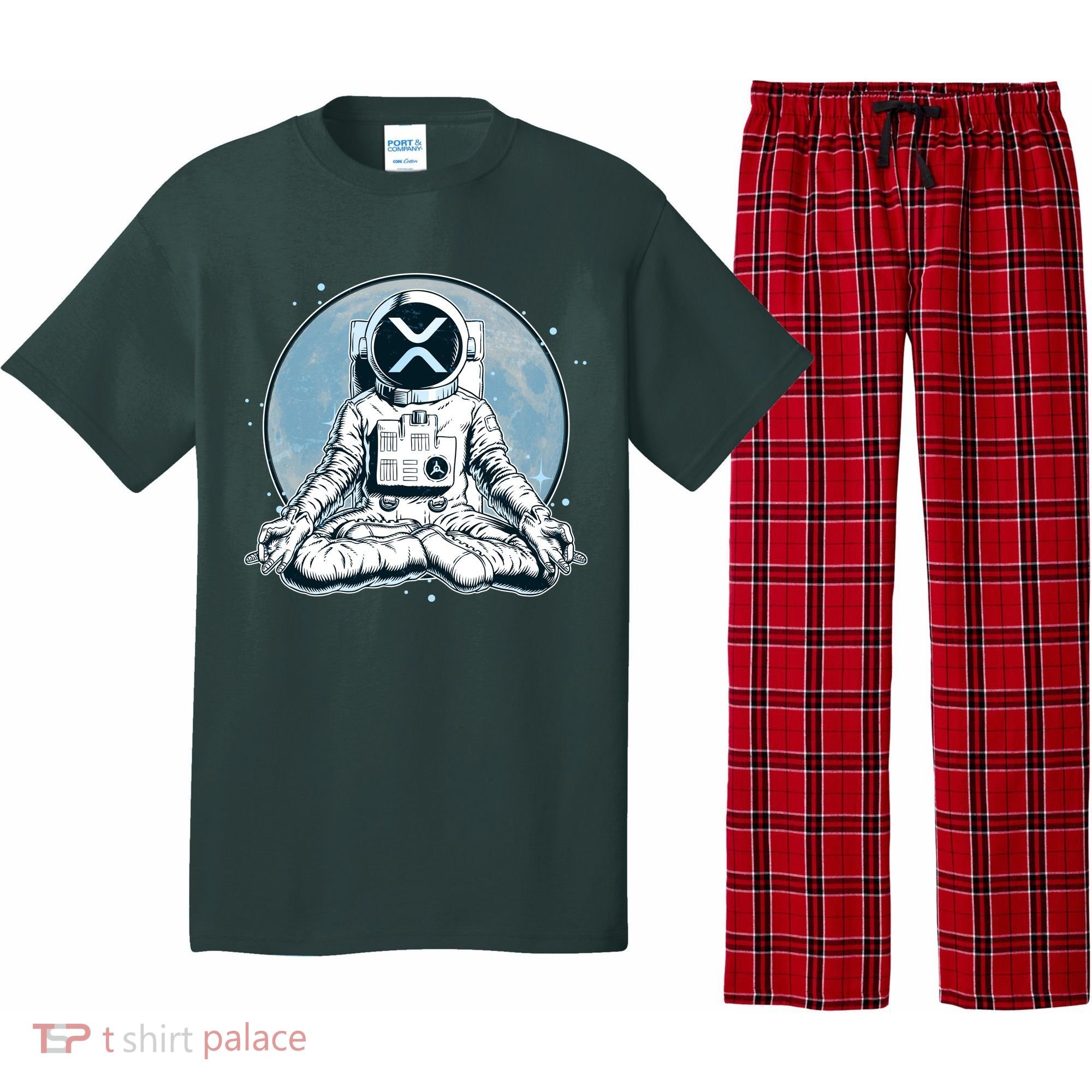 XRP Cryptocurrency Yoga Astronaut Moon Pajama Set