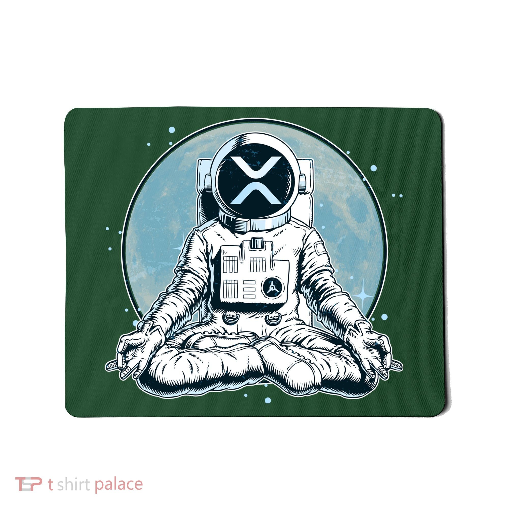 XRP Cryptocurrency Yoga Astronaut Moon Mousepad