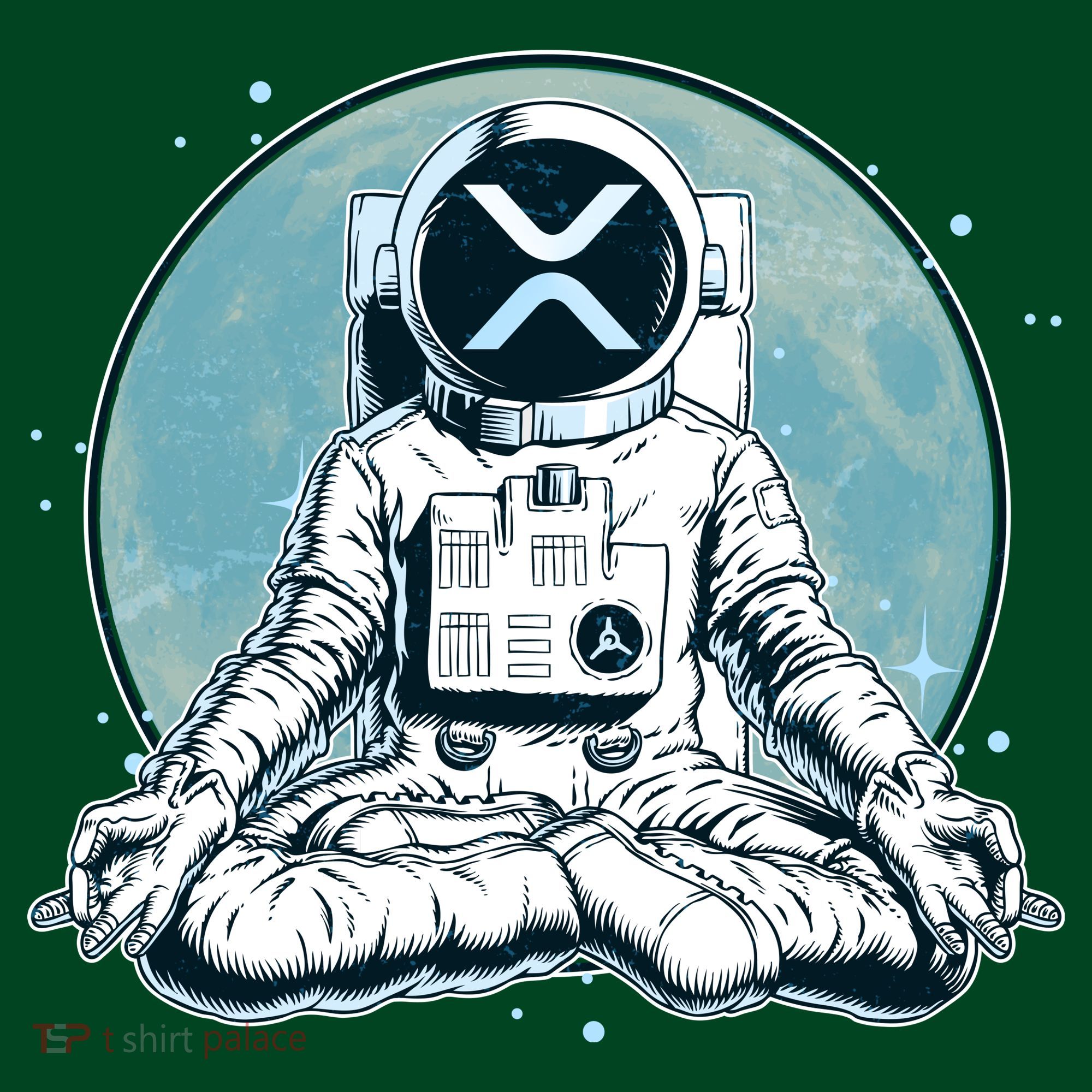 XRP Cryptocurrency Yoga Astronaut Moon Mousepad