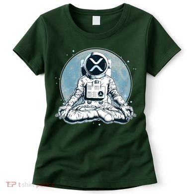 XRP Cryptocurrency Yoga Astronaut Moon Women's T-Shirt