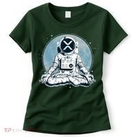 XRP Cryptocurrency Yoga Astronaut Moon Women's T-Shirt thumb 0