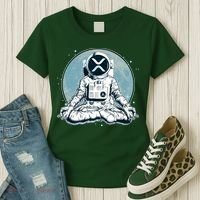 XRP Cryptocurrency Yoga Astronaut Moon Women's T-Shirt thumb 3