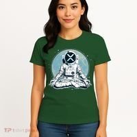 XRP Cryptocurrency Yoga Astronaut Moon Women's T-Shirt thumb 4