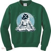 XRP Cryptocurrency Yoga Astronaut Moon Kids Sweatshirt thumb 0