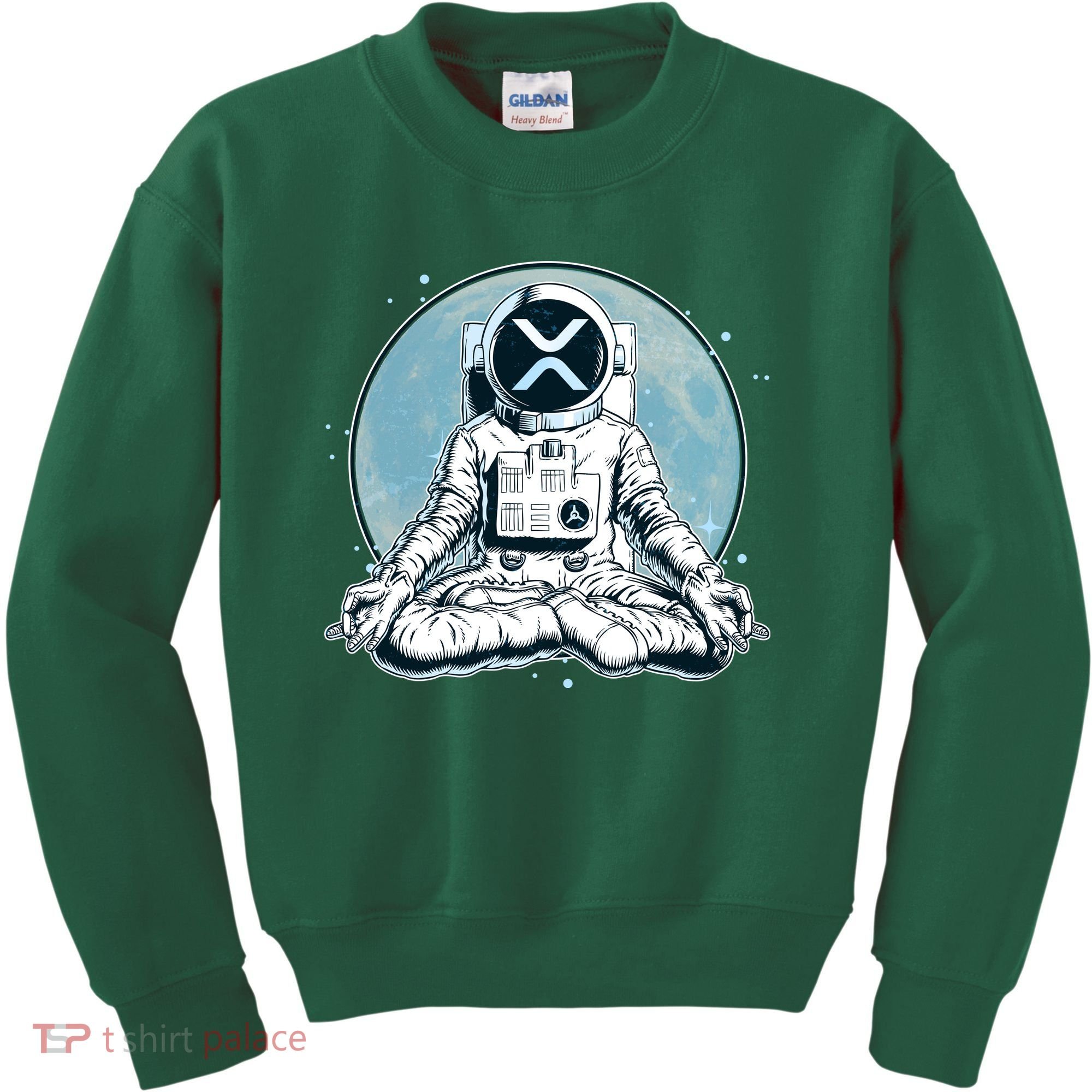 XRP Cryptocurrency Yoga Astronaut Moon Kids Sweatshirt