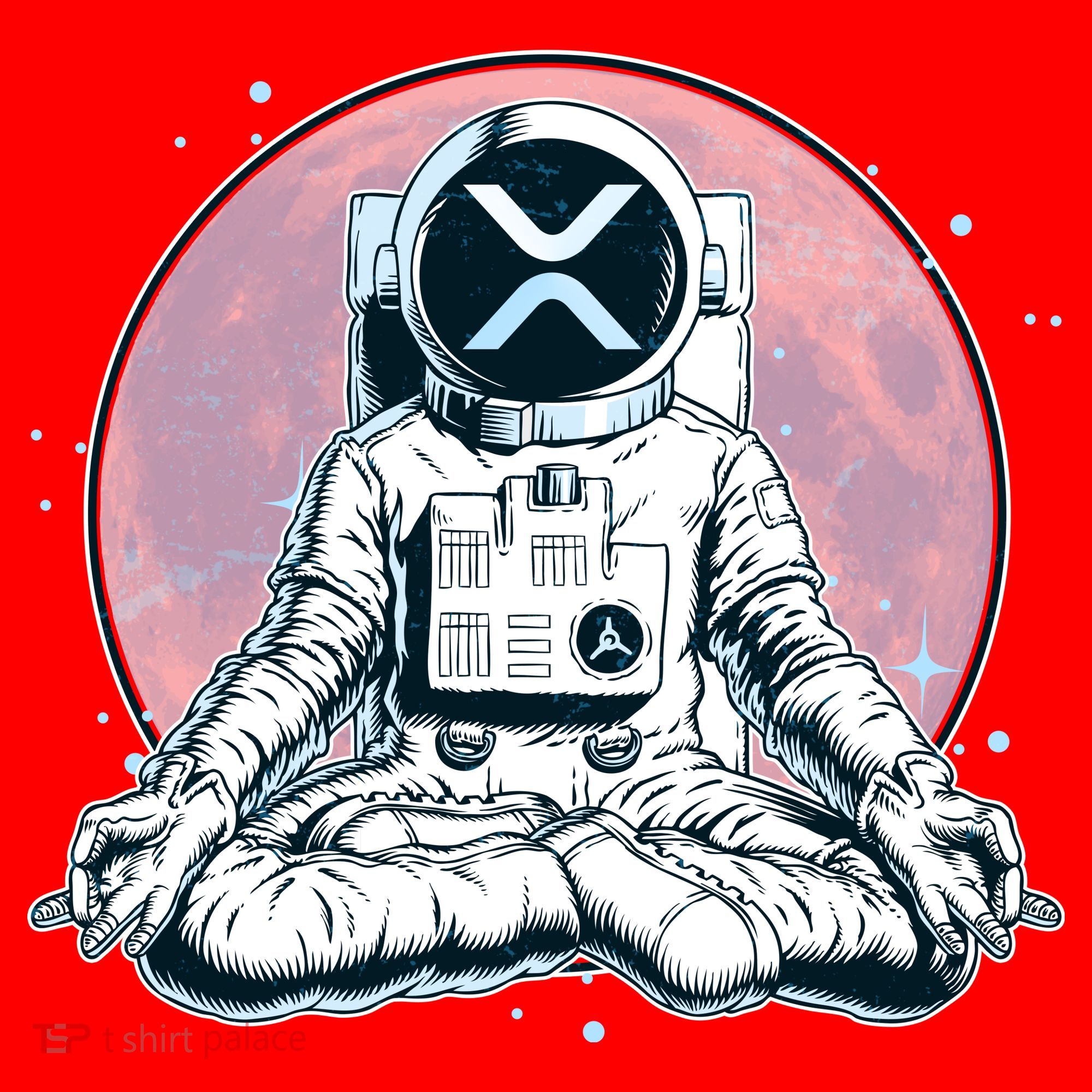 XRP Cryptocurrency Yoga Astronaut Moon Santa Hat