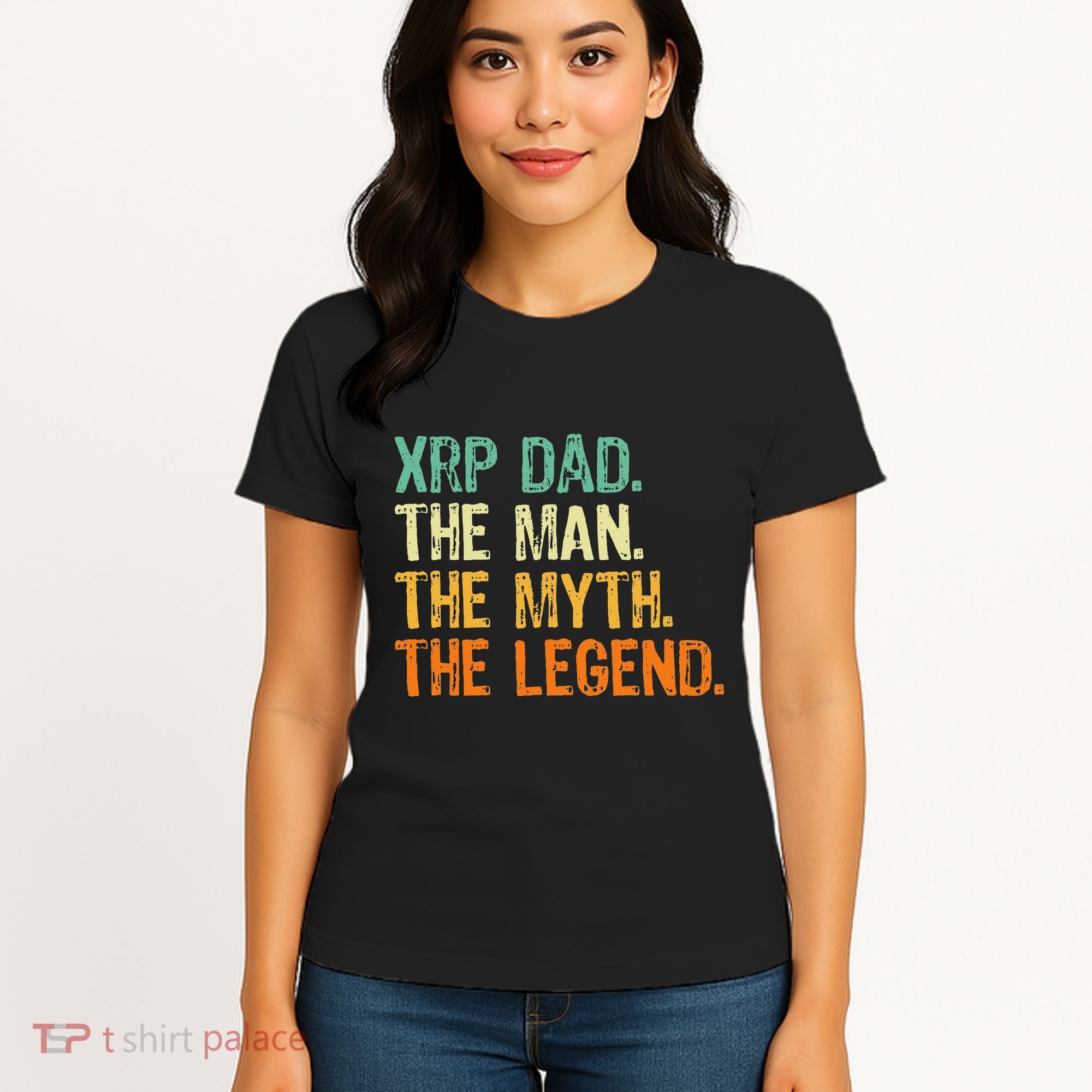 Xrp Dad Crypto Merchandise Man Myth Legend Women's T-Shirt