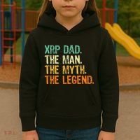 Xrp Dad Crypto Merchandise Man Myth Legend Kids Hoodie thumb 3