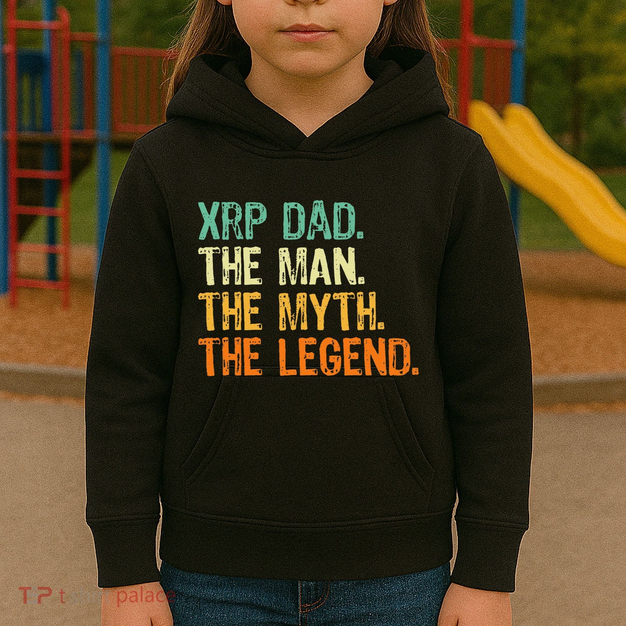 Xrp Dad Crypto Merchandise Man Myth Legend Kids Hoodie