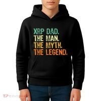 Xrp Dad Crypto Merchandise Man Myth Legend Kids Hoodie thumb 4