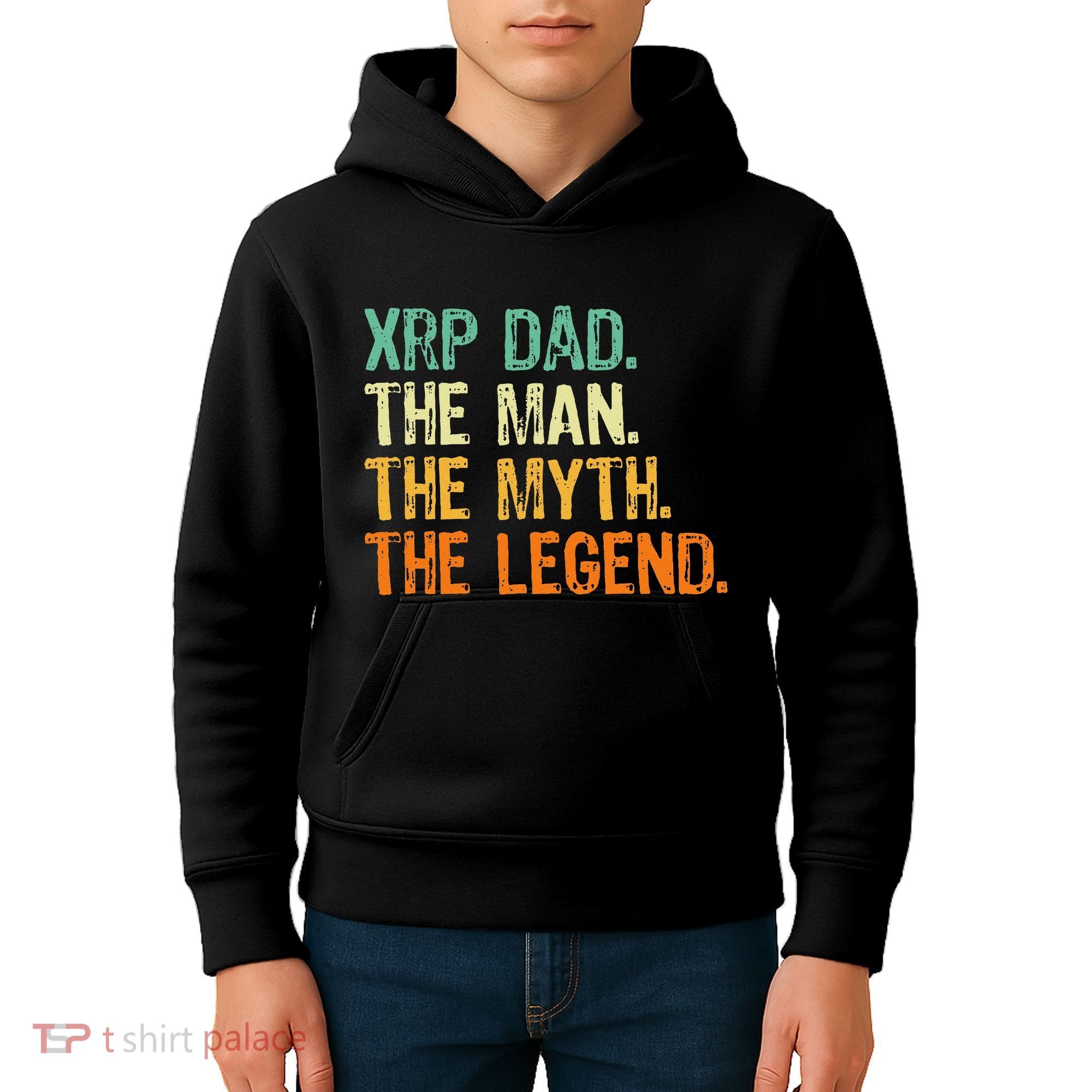 Xrp Dad Crypto Merchandise Man Myth Legend Kids Hoodie