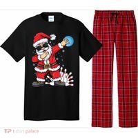 Xmas Dabbing Santa Bowling Ball And Pins Christmas Bowling Meaningful Gift Pajama Set thumb 0