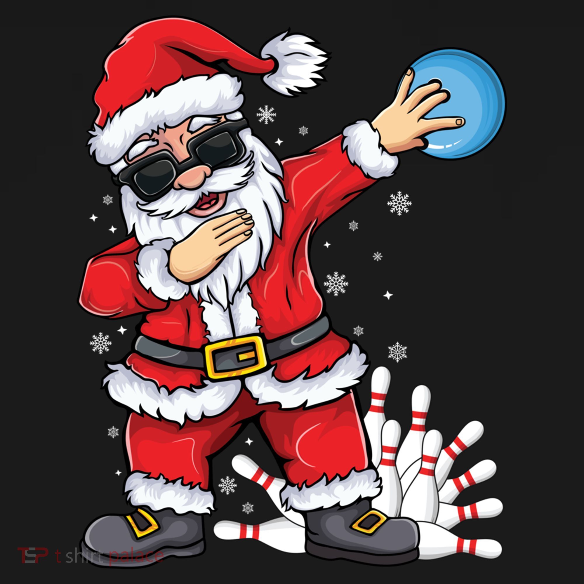 Xmas Dabbing Santa Bowling Ball And Pins Christmas Bowling Meaningful Gift Pajama Set