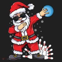 Xmas Dabbing Santa Bowling Ball And Pins Christmas Bowling Meaningful Gift Hat thumb 2