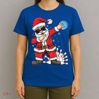 Xmas Dabbing Santa Bowling Ball And Pins Christmas Bowling Meaningful Gift T-Shirt thumb 4