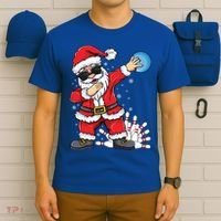 Xmas Dabbing Santa Bowling Ball And Pins Christmas Bowling Meaningful Gift T-Shirt thumb 6