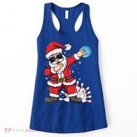 Xmas Dabbing Santa Bowling Ball And Pins Christmas Bowling Meaningful Gift Women's Tank Top thumb 0