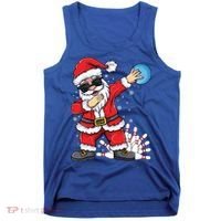 Xmas Dabbing Santa Bowling Ball And Pins Christmas Bowling Meaningful Gift Tank Top thumb 0