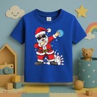 Xmas Dabbing Santa Bowling Ball And Pins Christmas Bowling Meaningful Gift Toddler T-Shirt thumb 3