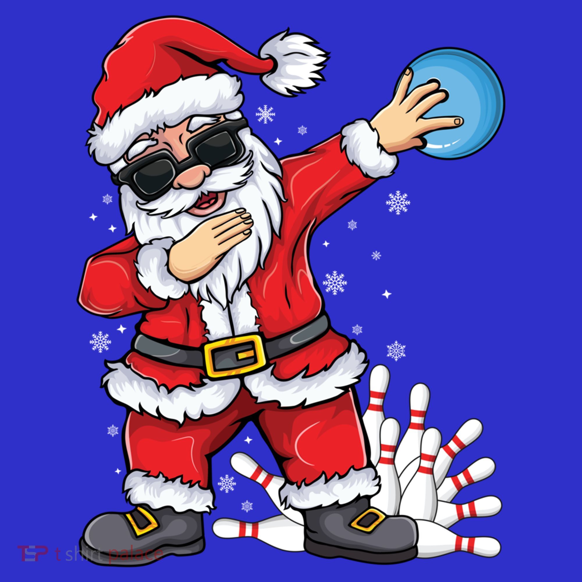 Xmas Dabbing Santa Bowling Ball And Pins Christmas Bowling Meaningful Gift Toddler T-Shirt
