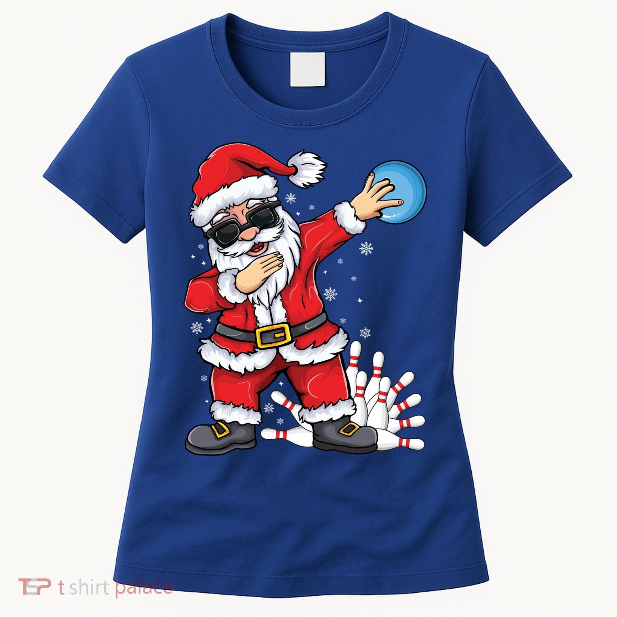 Xmas Dabbing Santa Bowling Ball And Pins Christmas Bowling Meaningful Gift Women's T-Shirt