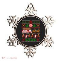 Xmas Firefighter Lover Fire Truck Fire Ugly Sweater Gift Ornament thumb 0
