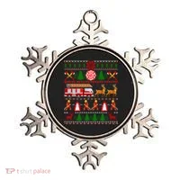 Xmas Firefighter Lover Fire Truck Fire Ugly Sweater Gift Ornament thumb 0