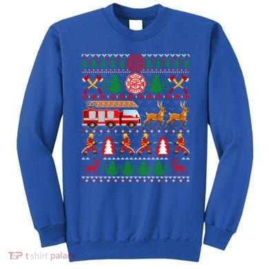 Xmas Firefighter Lover Fire Truck Fire Ugly Sweater Gift Sweatshirt