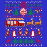Xmas Firefighter Lover Fire Truck Fire Ugly Sweater Gift T-Shirt thumb 7