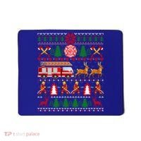Xmas Firefighter Lover Fire Truck Fire Ugly Sweater Gift Mousepad thumb 0