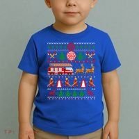 Xmas Firefighter Lover Fire Truck Fire Ugly Sweater Gift Toddler T-Shirt thumb 2