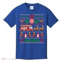 Xmas Firefighter Lover Fire Truck Fire Ugly Sweater Gift Kids T-Shirt thumb 0