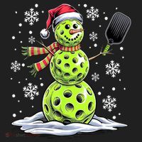 Xmas Funny Pickleball Snowman Player Santa Hat Christmas Gift Beanie thumb 2