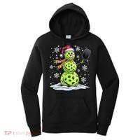 Xmas Funny Pickleball Snowman Player Santa Hat Christmas Gift Women's Hoodie thumb 0