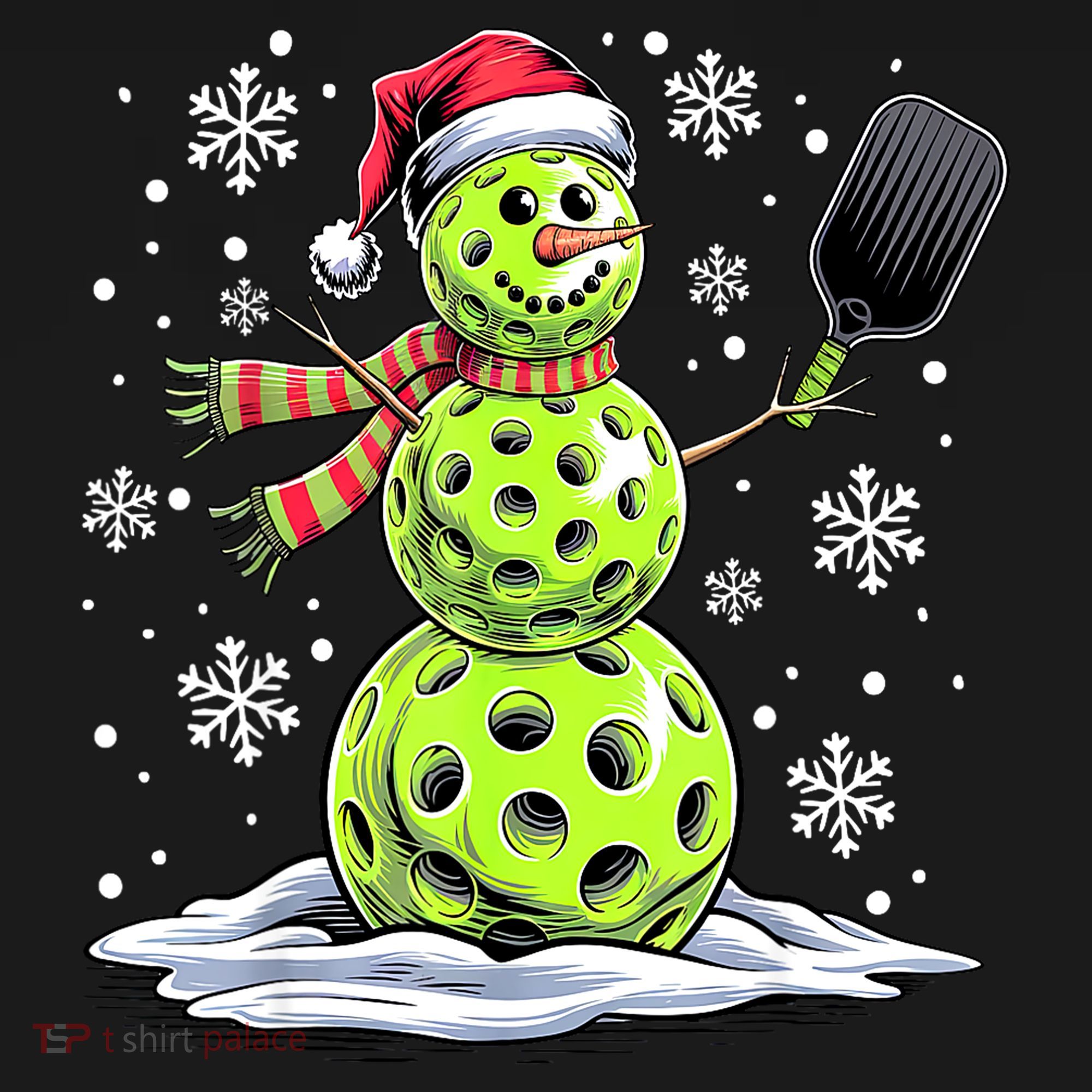 Xmas Funny Pickleball Snowman Player Santa Hat Christmas Gift Women's Hoodie