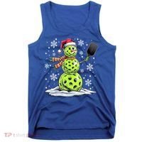 Xmas Funny Pickleball Snowman Player Santa Hat Christmas Gift Tank Top thumb 0