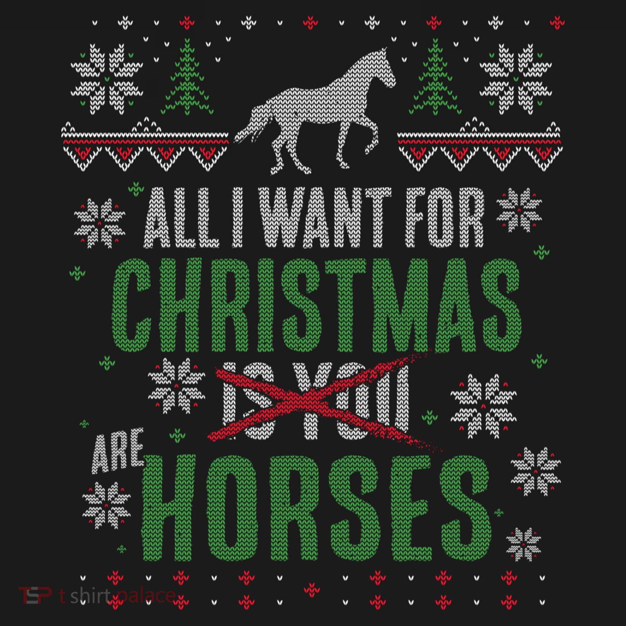 Xgiftmas Gift All I Want For Christmas Are Horses Gift USA-Made Doggie Bandana