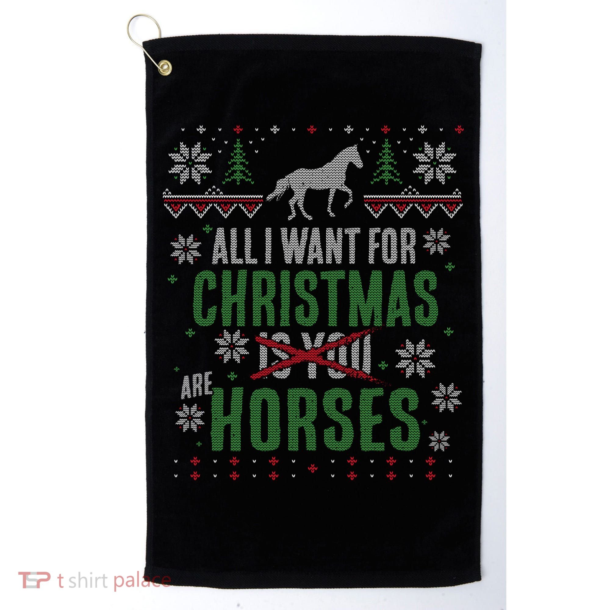 Xgiftmas Gift All I Want For Christmas Are Horses Gift Golf Towel
