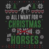 Xgiftmas Gift All I Want For Christmas Are Horses Gift Golf Towel thumb 3