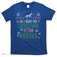 Xgiftmas Gift All I Want For Christmas Are Horses Gift T-Shirt thumb 0