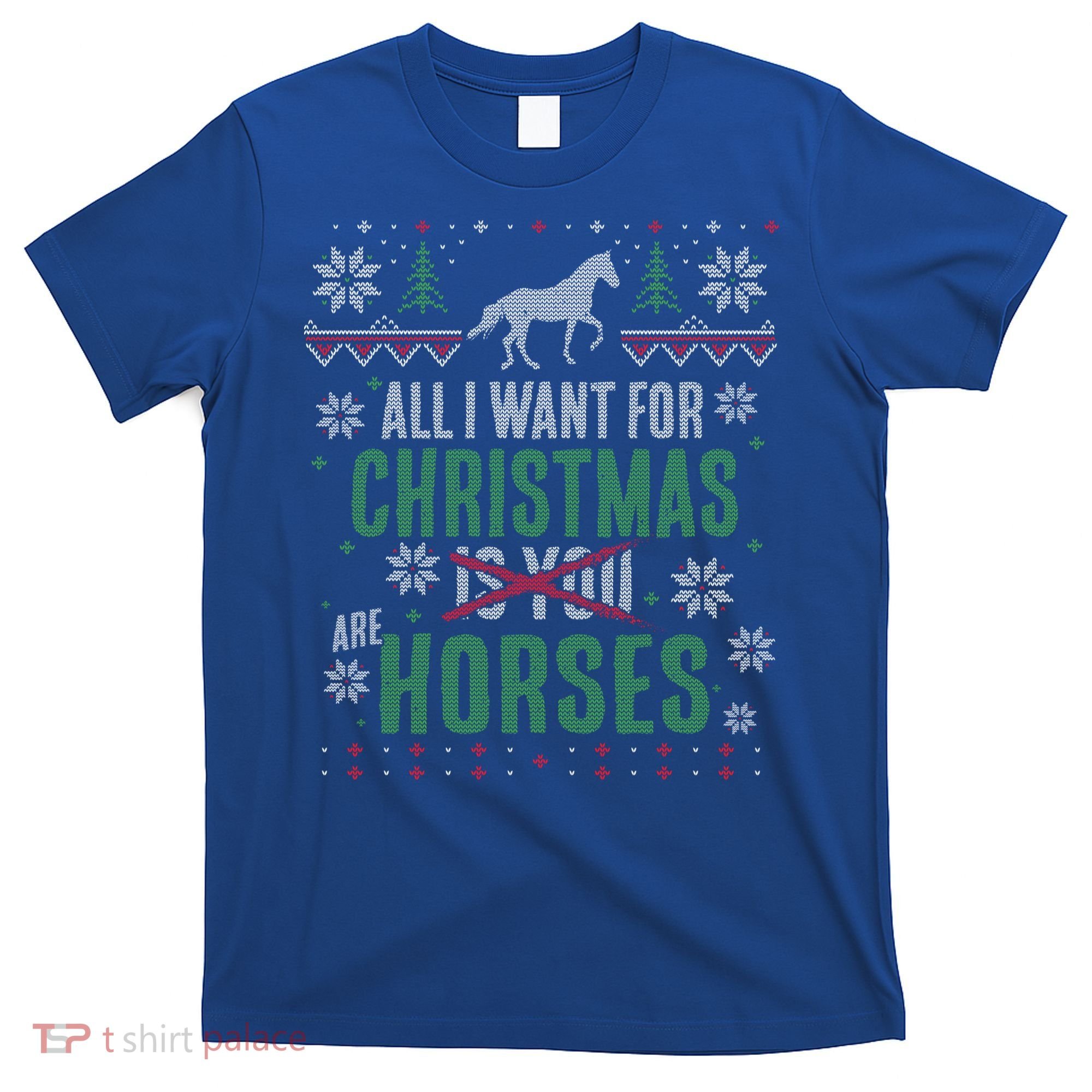 Xgiftmas Gift All I Want For Christmas Are Horses Gift T-Shirt