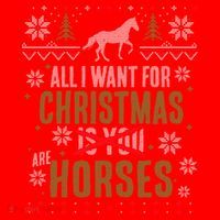 Xgiftmas Gift All I Want For Christmas Are Horses Gift Santa Hat thumb 1