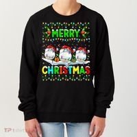 Xmas Golf Lighting Santa Hat Merry Christmas Golf Gift Women's Sweatshirt thumb 0